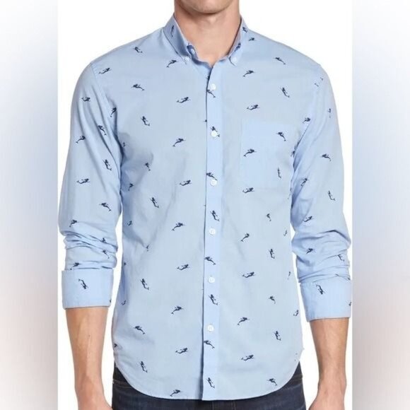 Bonobos Slim Fit Mermaid Print Button Down Shirt Size Medium - Picture 1 of 8